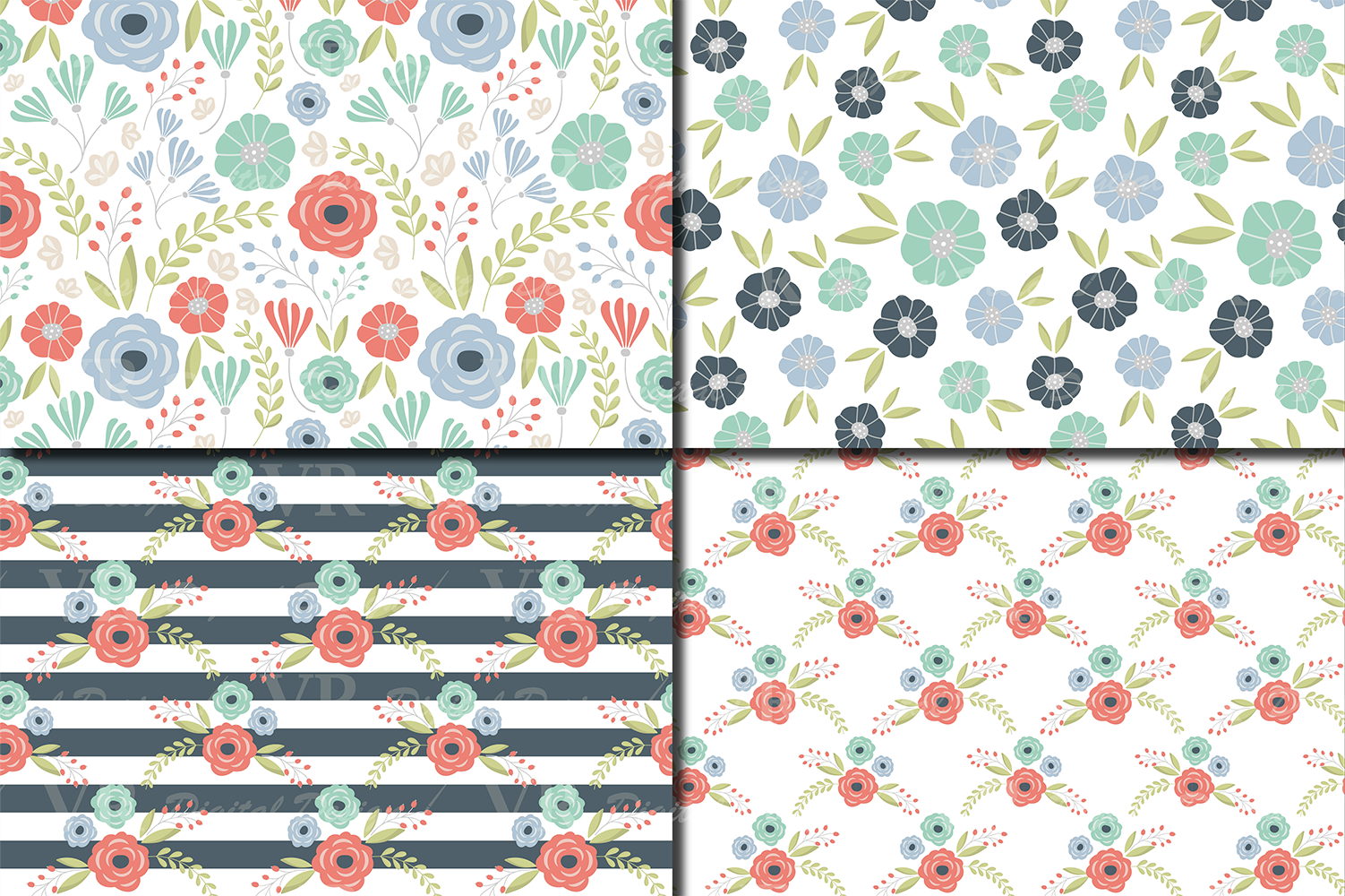Seamless Floral Pattern Graphic by VR Digital Design · Creative Fabrica