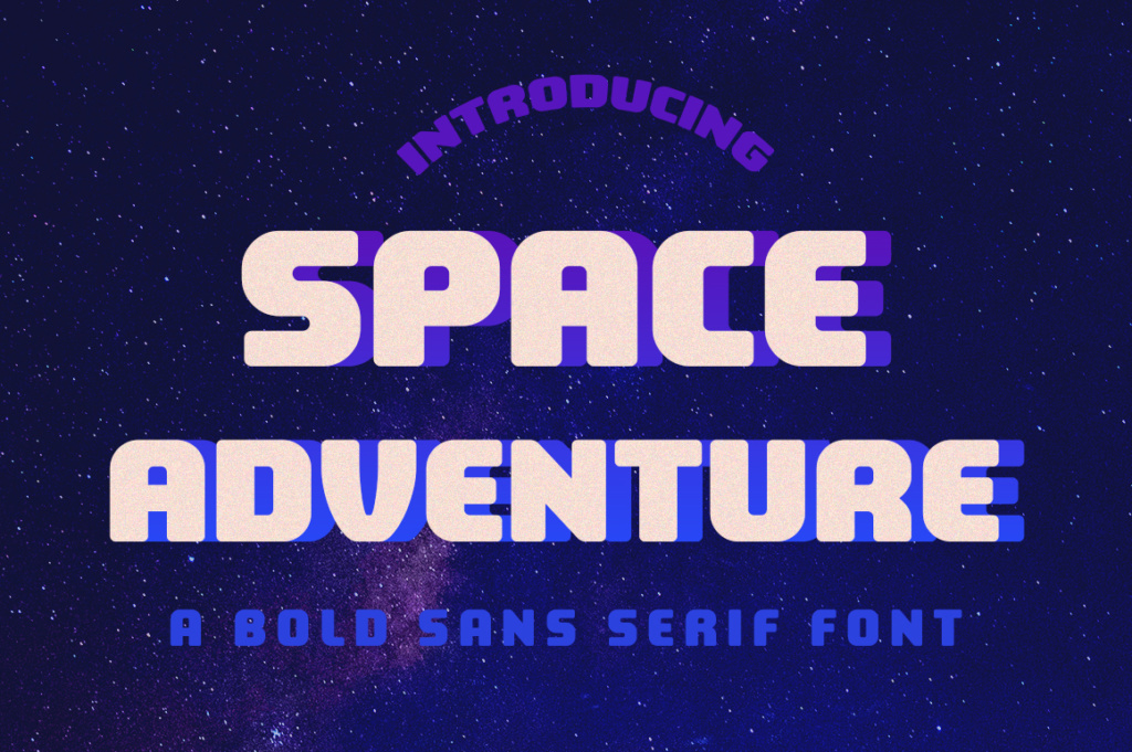Space Adventure preview, blocky headline sans