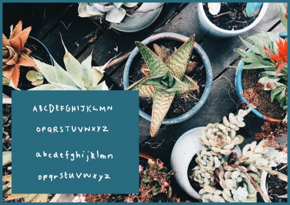 Messy Smiling Cactus Font PNG with transparent background - Preview 1