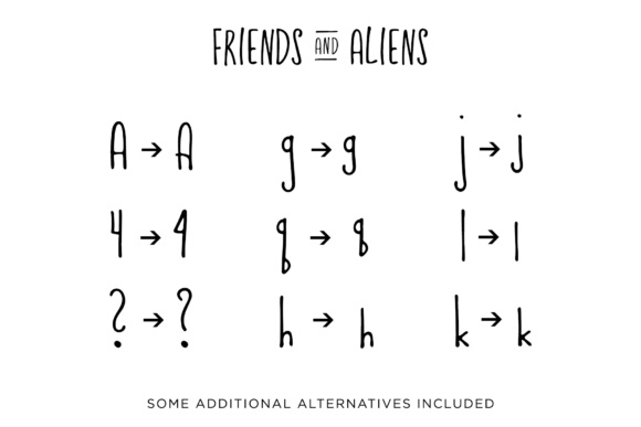 Friends and Aliens Font PNG with transparent background - Preview 3