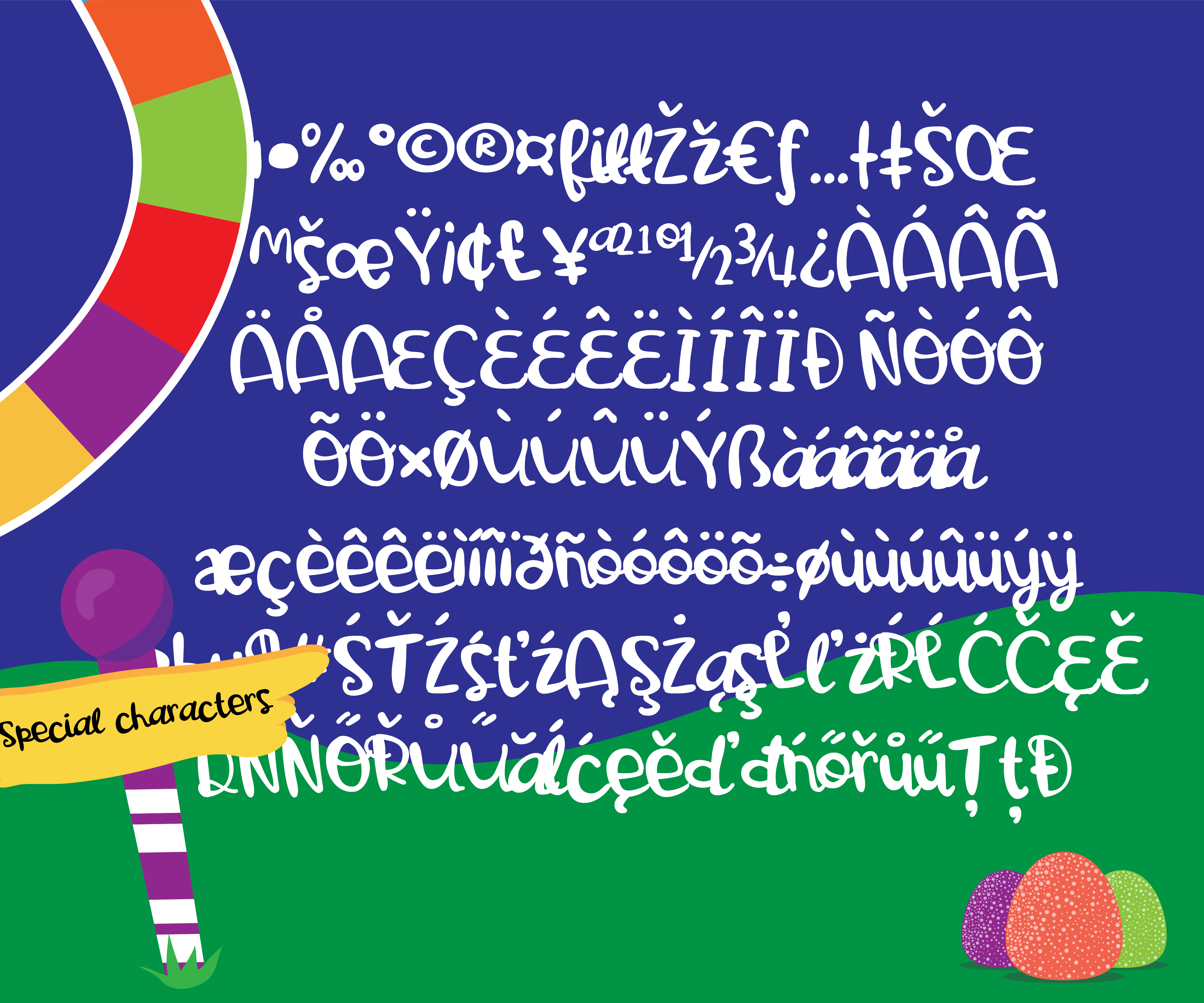 Gooey Gumdrops Script Font PNG with transparent background - Preview 2