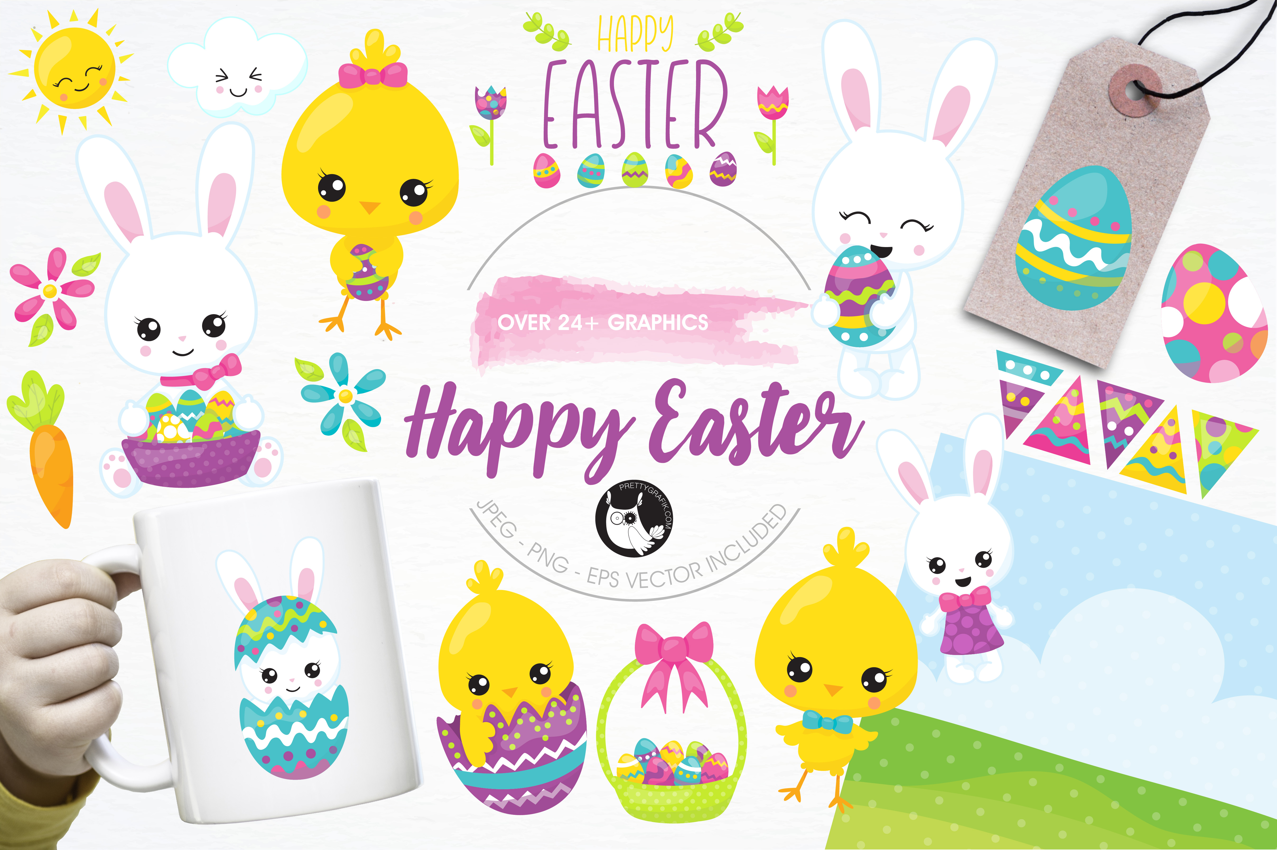 Happy Easter Graphic by Prettygrafik · Creative Fabrica