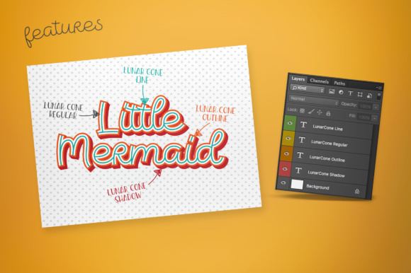 Lunar Cone Font PNG with transparent background - Preview 1