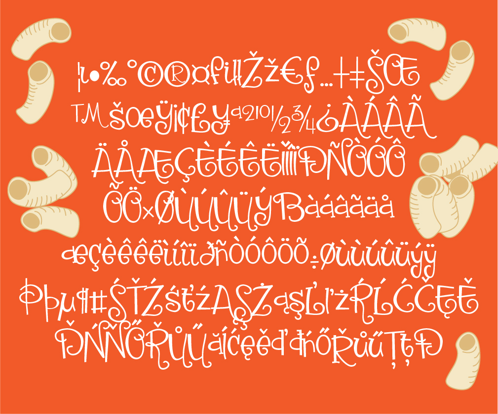 Macaroni Salad Font PNG with transparent background - Preview 2