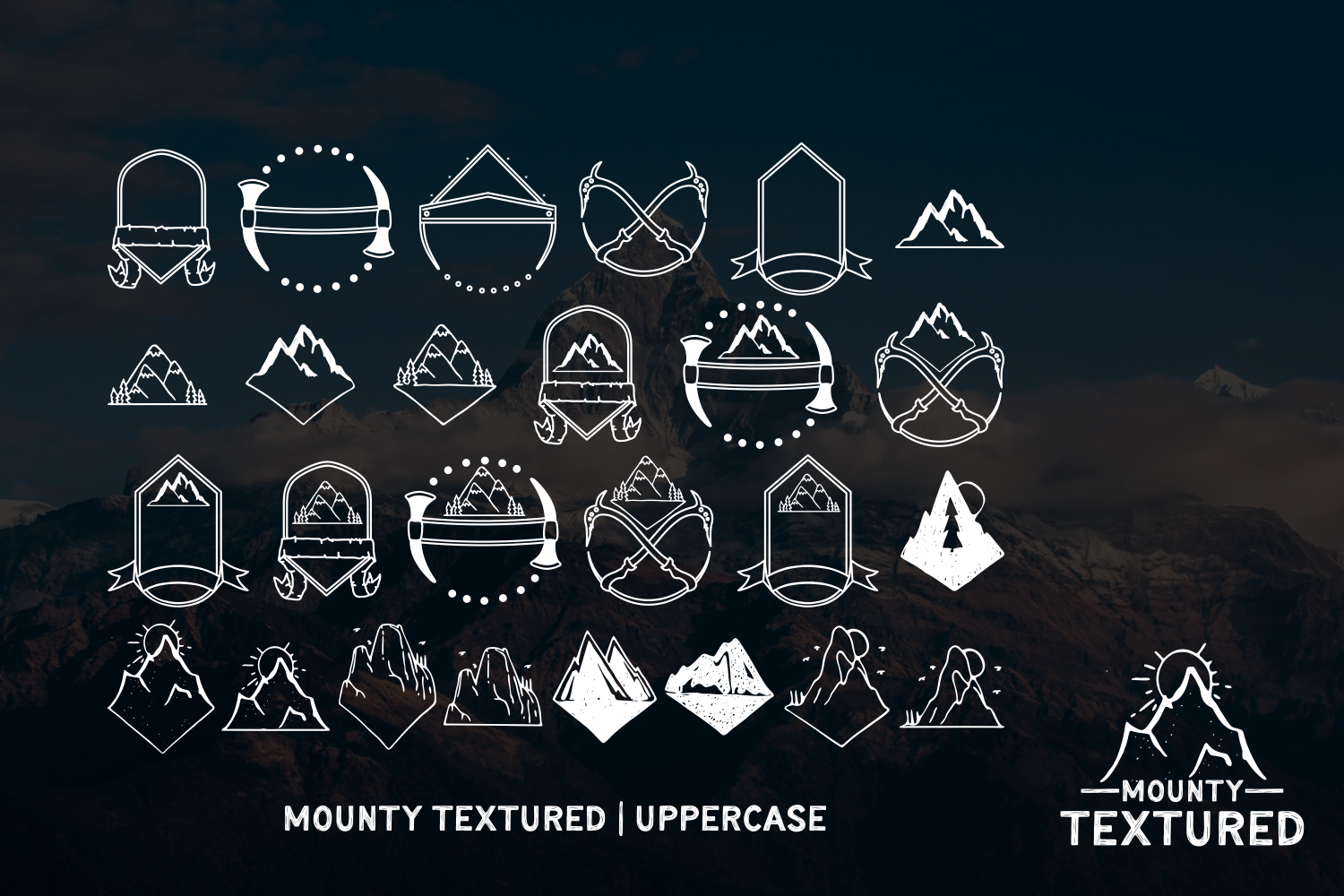 Mounty Textured Font PNG with transparent background - Preview 1
