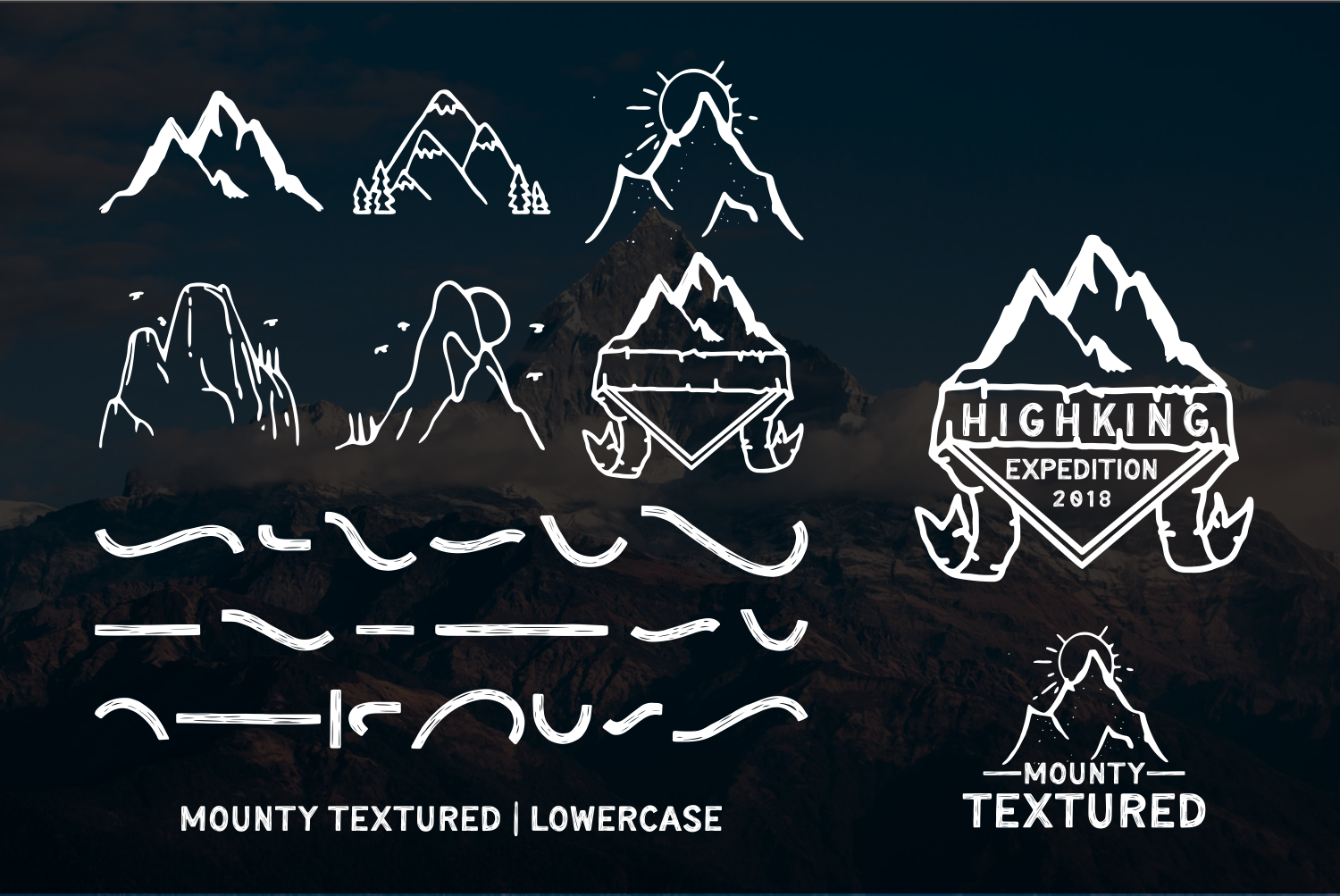 Mounty Textured Font PNG with transparent background - Preview 2