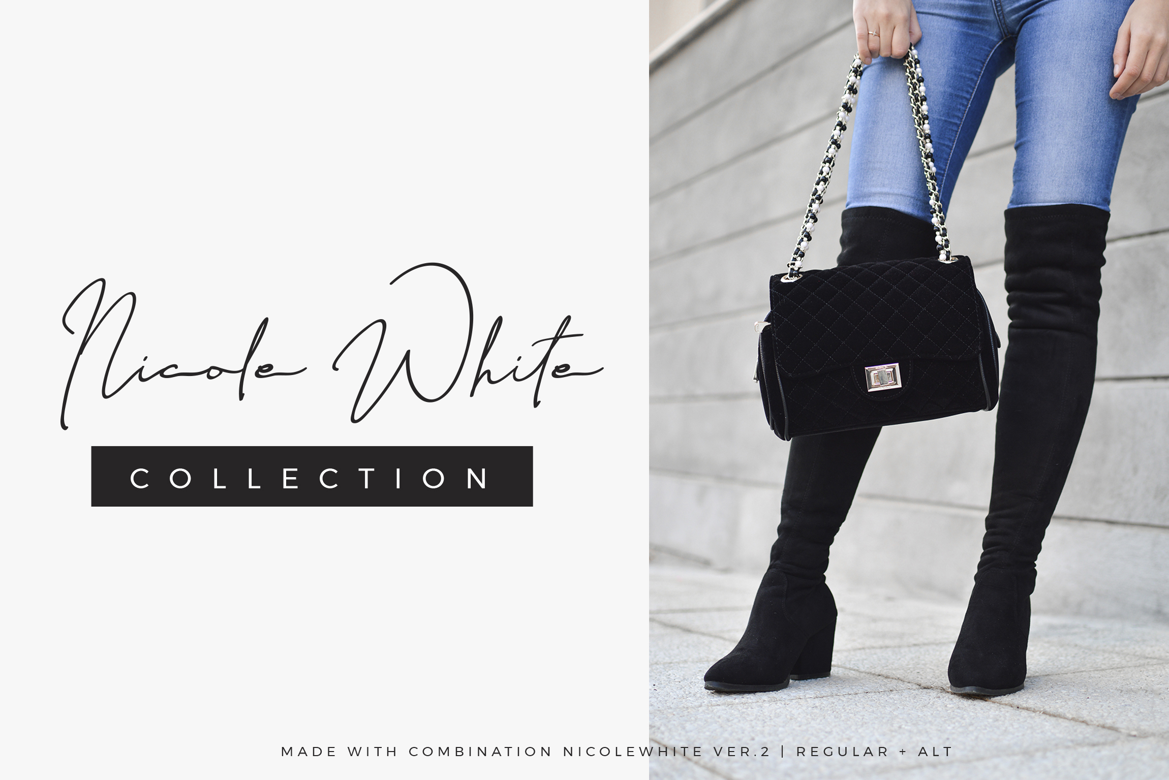 Nicole White Font PNG with transparent background - Preview 2