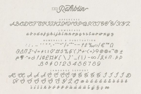 Ramblin Font PNG with transparent background - Preview 2