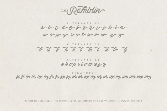 Ramblin Font PNG with transparent background - Preview 3