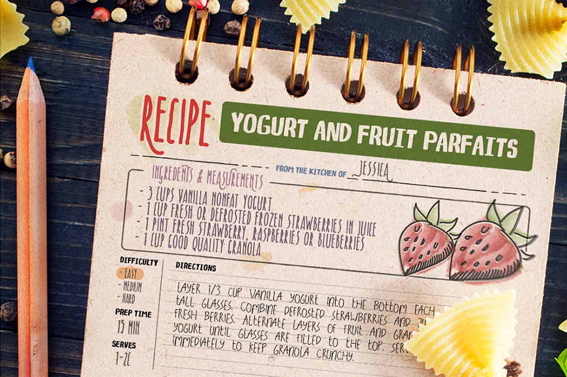 Recipe Daily Font PNG with transparent background - Preview 3