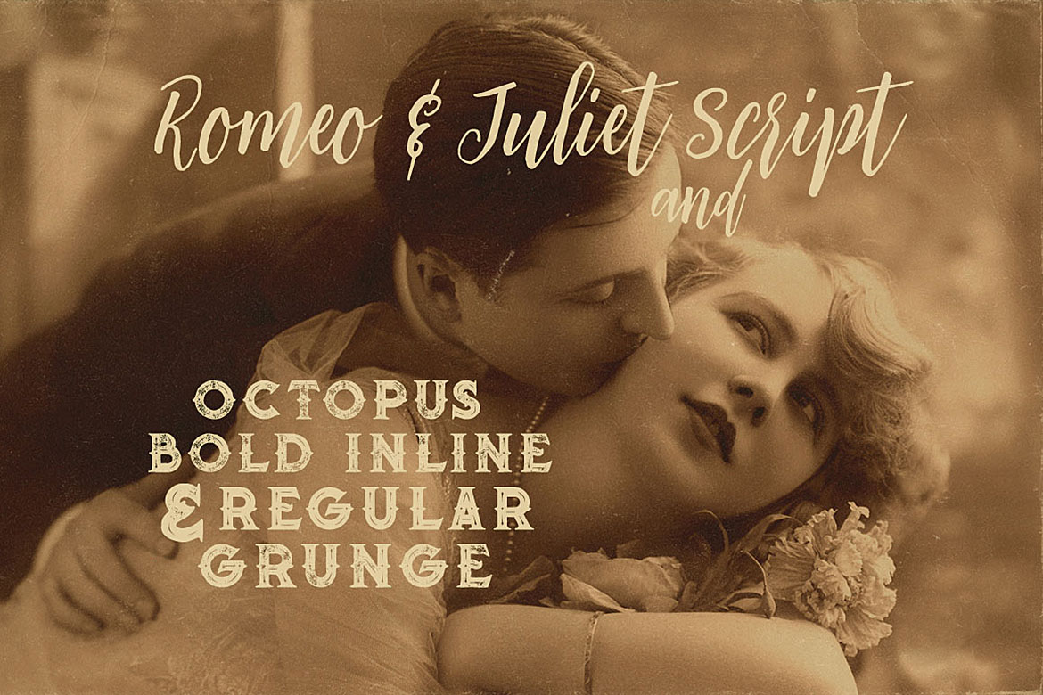Romeo & Juliet Font Duo Font PNG with transparent background - Preview 1