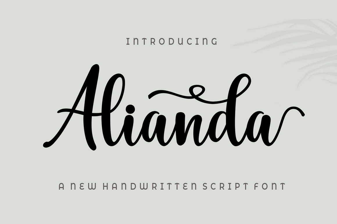 Alianda Script, modern calligraphy with swashy embellishments