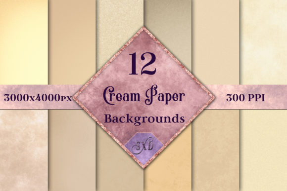 Cream Paper Backgrounds - 12 Image Set