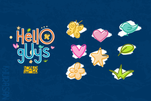 Hello Guys Font PNG with transparent background - Preview 3