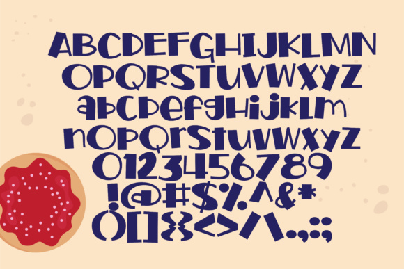 Jelly Doughnut Font PNG with transparent background - Preview 1