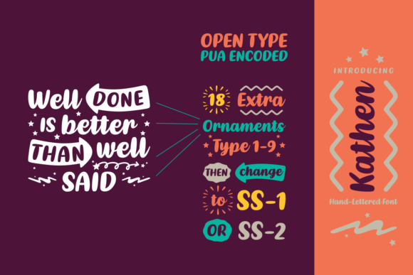 Kathen Font PNG with transparent background - Preview 3