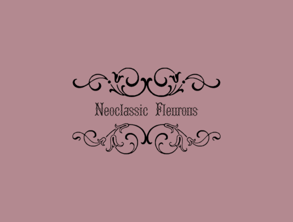 Neoclassic Fleurons Font PNG with transparent background - Preview 1