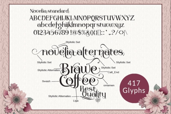 Novelia Font PNG with transparent background - Preview 4