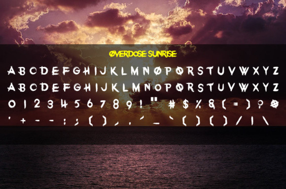 Overdose Sunrise Font PNG with transparent background - Preview 1