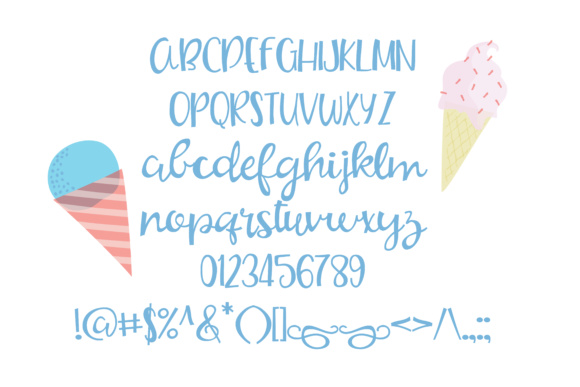 Popsicle Dream Font PNG with transparent background - Preview 1