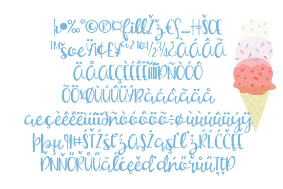 Popsicle Dream Font PNG with transparent background - Preview 2