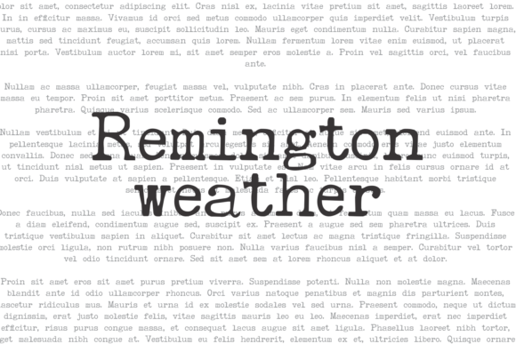 Remington Weather Font PNG with transparent background - Preview 2