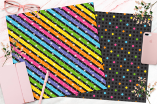 Seamless Rainbow Black Digital Paper Graphic by Queen Bee Papier ...