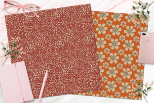Seamless Retro Floral Digital Paper Graphic by Queen Bee Papier ...