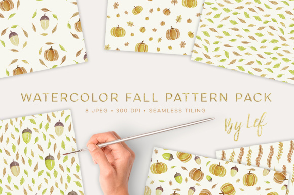 Watercolor Fall Digital Paper - Seamless Patterns Graphic Patterns By By Lef