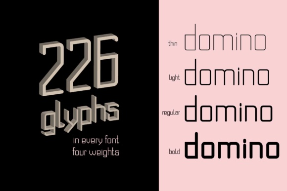 Domino Family Font PNG with transparent background - Preview 3