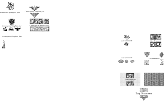Easy Ornaments Font PNG with transparent background - Preview 3