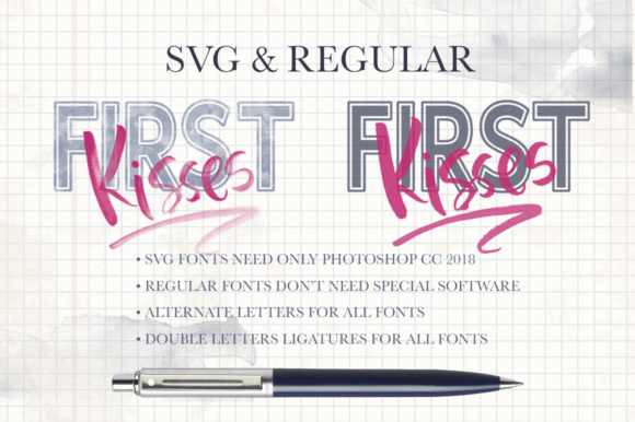 First Kisses Font PNG with transparent background - Preview 4