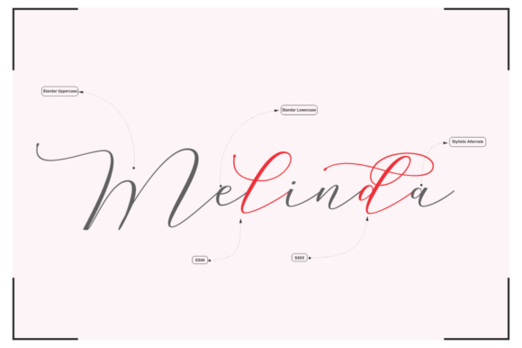 Melinda Script Font PNG with transparent background - Preview 1