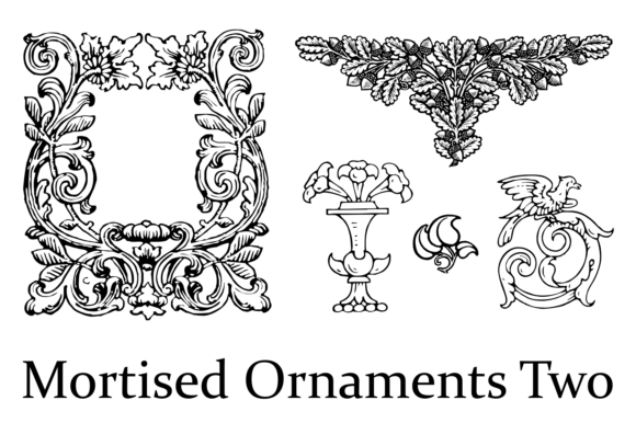 Mortised Ornaments Font PNG with transparent background - Preview 1