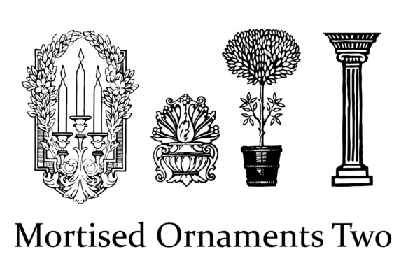Mortised Ornaments Font PNG with transparent background - Preview 2