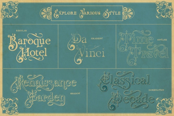 Renaissance Garden Font PNG with transparent background - Preview 1