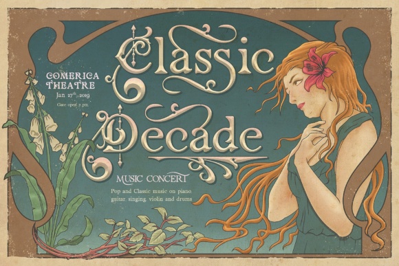 Renaissance Garden Font PNG with transparent background - Preview 2