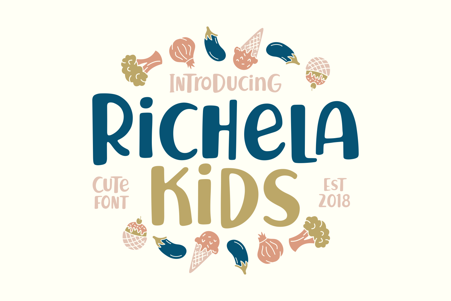 Richela Kids preview, cute script font for children