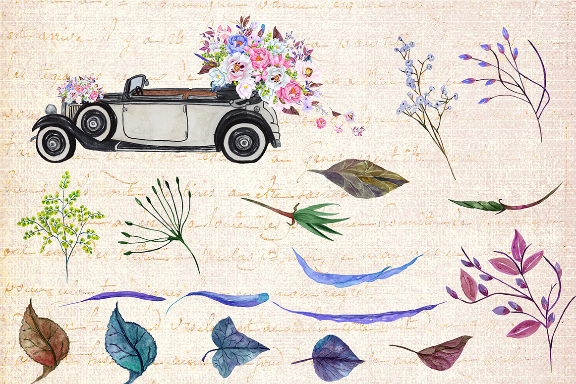 Watercolor Wedding Clipart - photo 3
