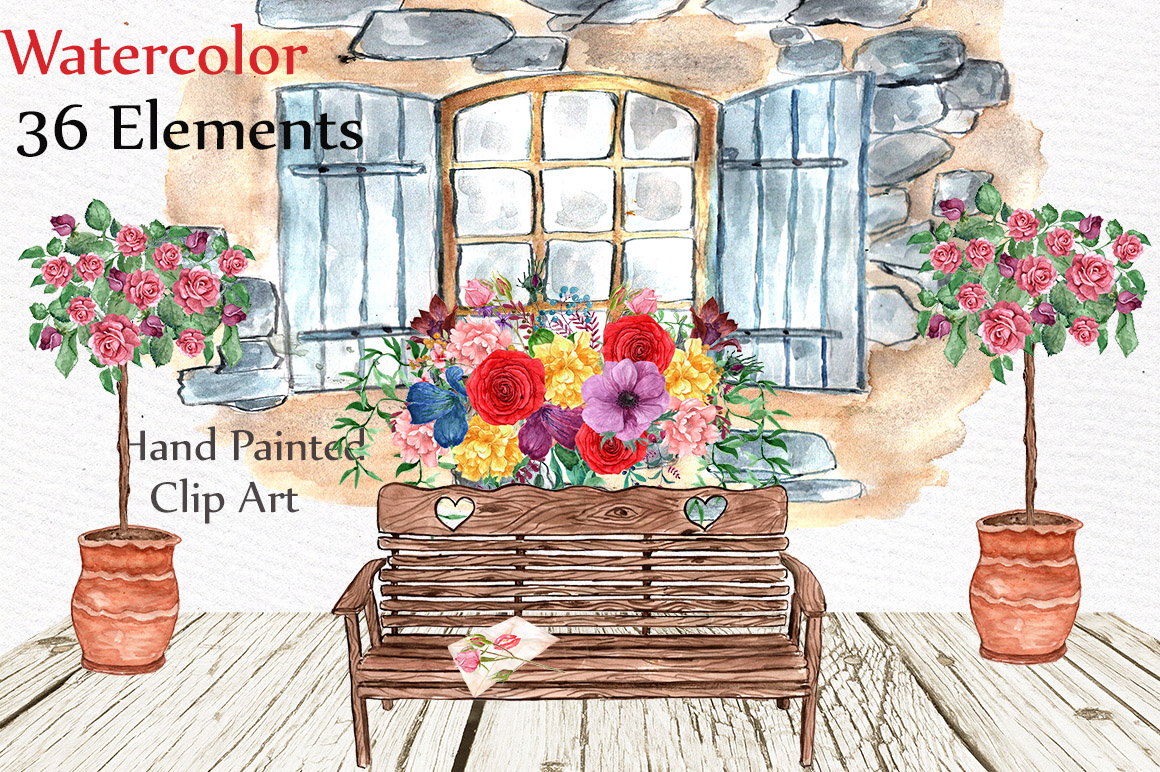 Watercolor Wedding Clipart - photo 1