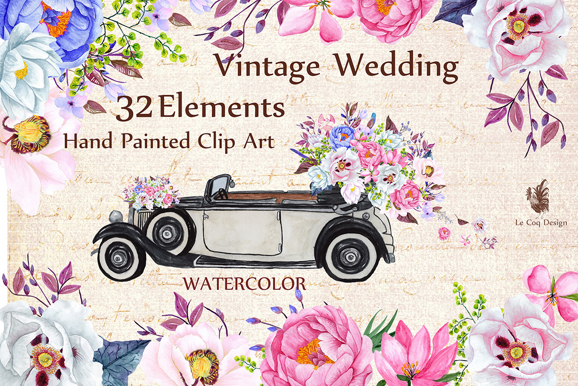 Watercolor Wedding Clipart - photo 1