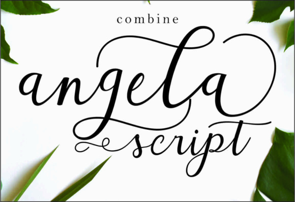 Angela Script Font PNG with transparent background - Preview 1
