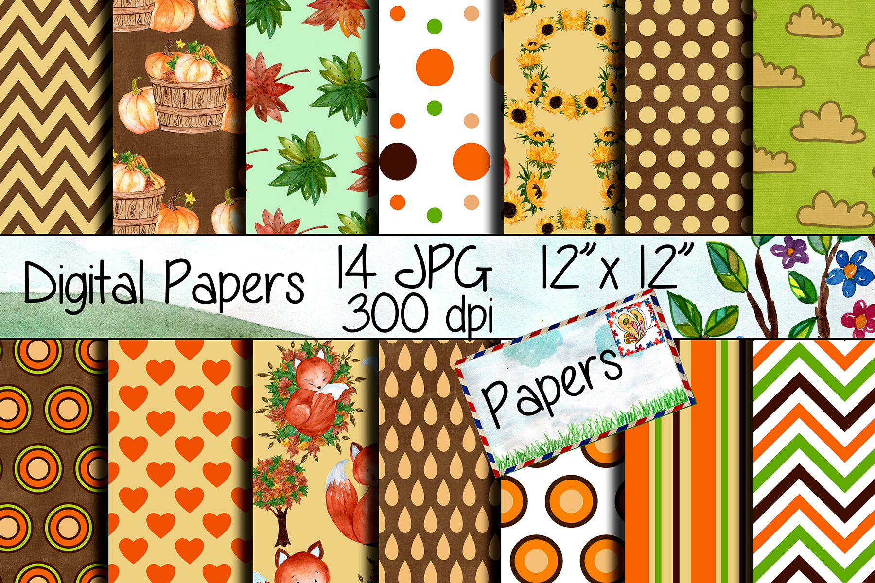 Autumn Digital Paper Pack Graphic by vivastarkids · Creative Fabrica