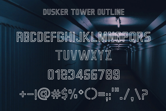 Dusker Tower Outline Font - Preview 1