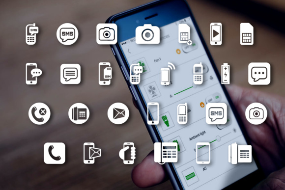 Mobile Icons Font PNG with transparent background - Preview 2
