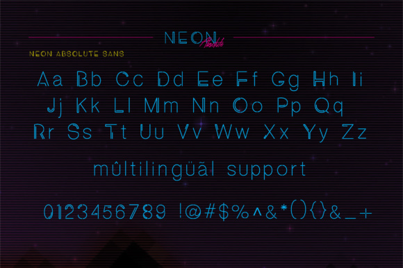 Neon Absolute Duo Font PNG with transparent background - Preview 5
