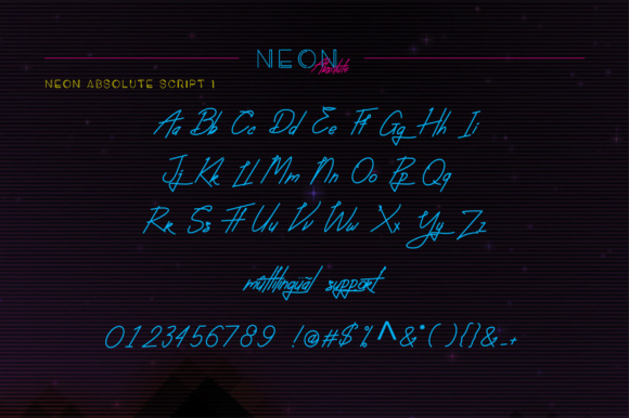 Neon Absolute Duo Font PNG with transparent background - Preview 6