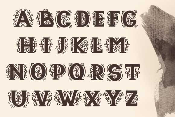 Ornamental Mono Font PNG with transparent background - Preview 4