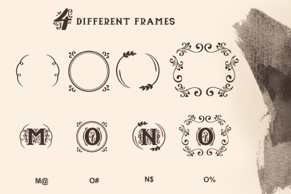 Ornamental Mono Font PNG with transparent background - Preview 5