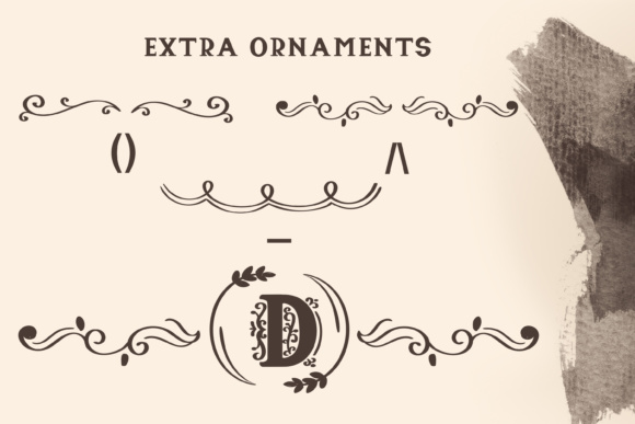 Ornamental Mono Font PNG with transparent background - Preview 6